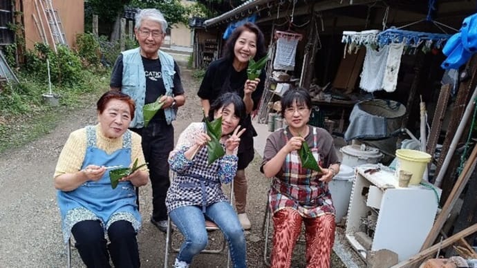 ♪　６月の楽々会は、珈琲ブレイク➡枇杷の実採り➡竹筒ご飯➡梅の実採り➡おやつ・・・　