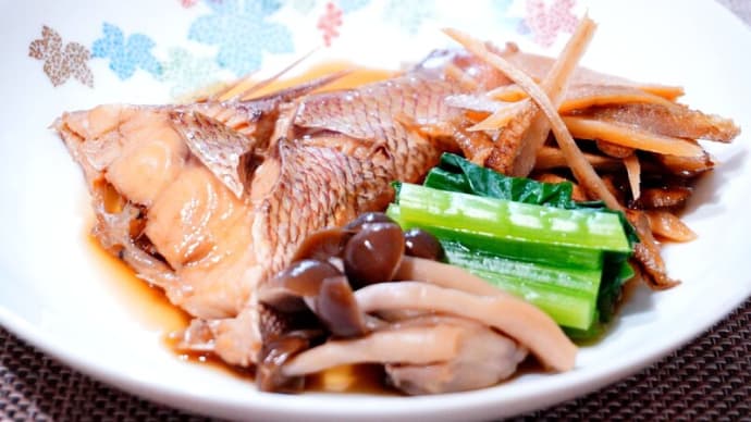 ご飯がすすむ、煮魚&かぼちゃのクリーミーサラダ