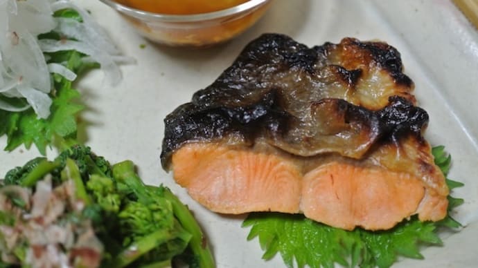 好きな感じの晩御飯「焼き鮭定食」♪