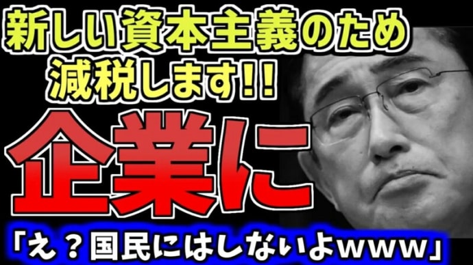 岸田政権の「新しい資本主義」の考え方・・・「スタグフレーション下の日本で、庶民から搾取 → 大企業へ！」とな！/ 岸田氏の「異次元の少子化対策」、「本気で少子化対策しているのか？！」。　