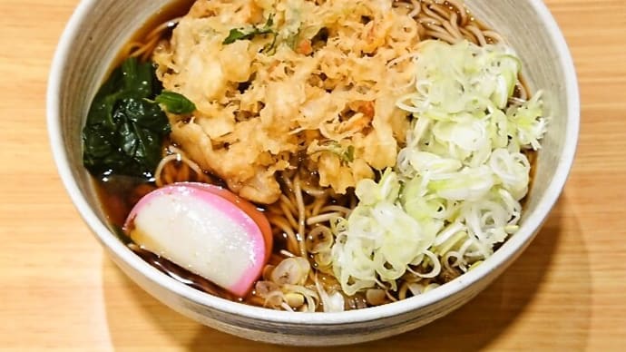 小諸そば(茅場町店)でかき揚げそば(2019年8月16日)