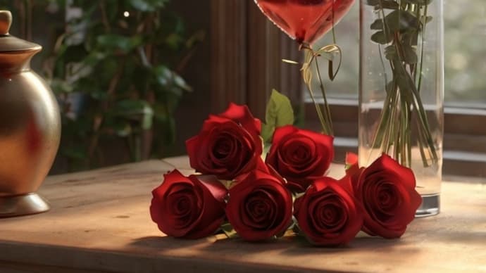 薔薇と風船
