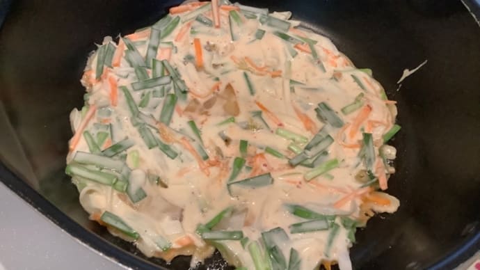 チヂミ&鶏ハム(^.^)晩ご飯