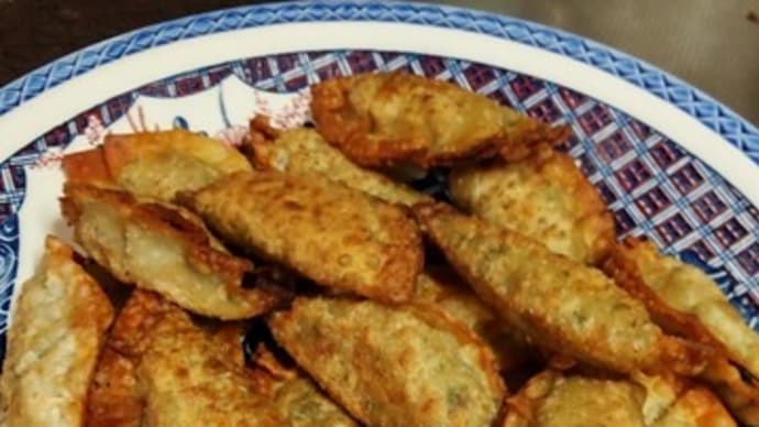 今夜のめし サバ缶揚げ餃子