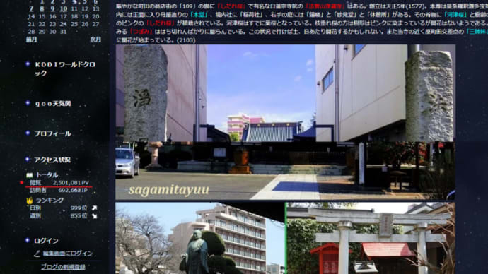 昨日、アクセス「250万件」到達~記念すべき日に!!
