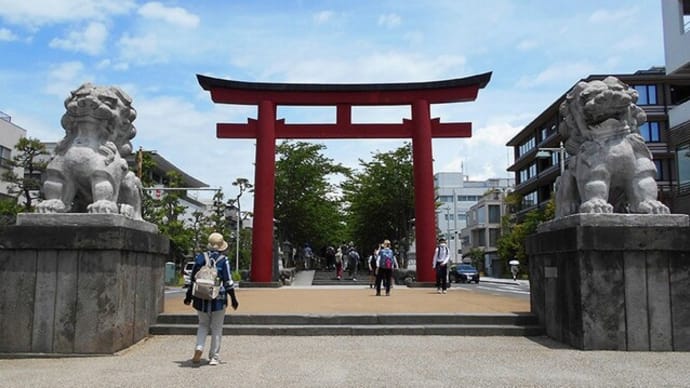 桜葉の段葛を進む
