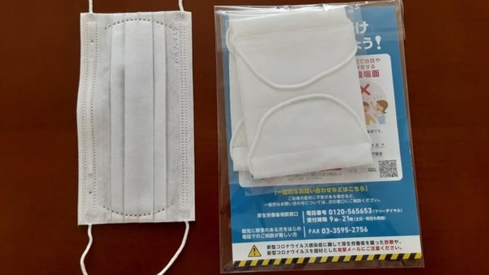 今頃になってアベノマスク(ちっちぇえー!)が届きました。