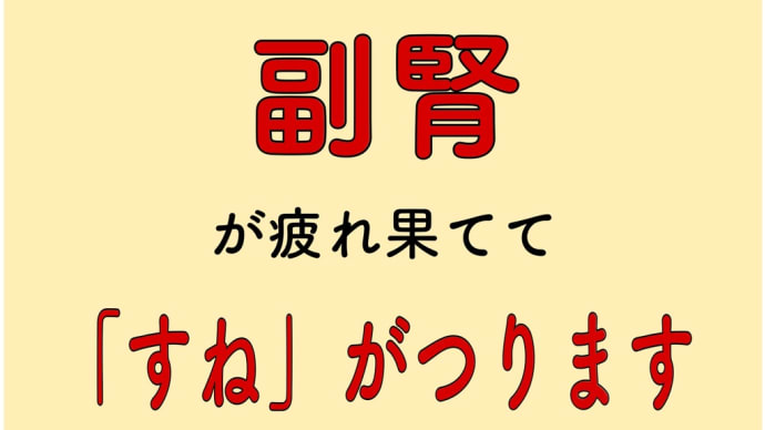 副腎疲労 「すね」がつる