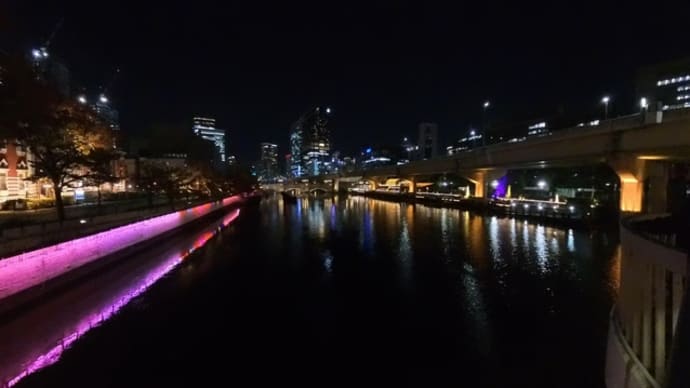 大阪の夜景 天満➡中之島➡大阪市役所(2024年11月25日)