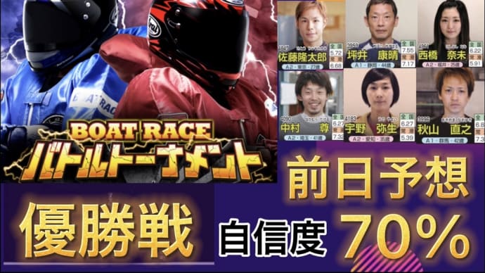 競艇バトルトーナメント優勝戦予想