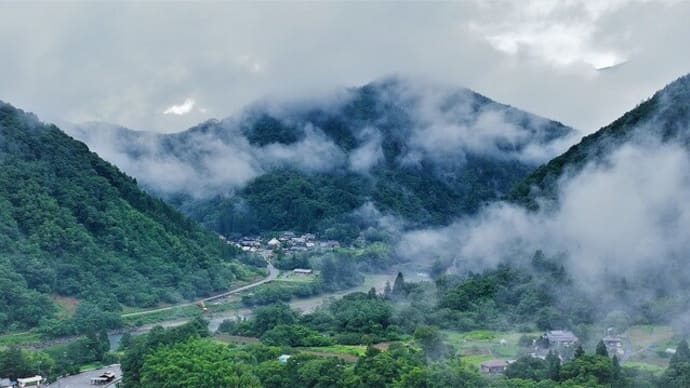 簡易水道有収率対策プロジェクト会議&雲根集落上空からの風景