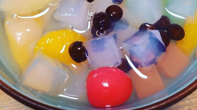 まさかのお昼ご飯に、みつまめ