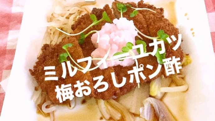 令和7年5月25日の日替わり定食(800円)は、ミルフィーユカツ 梅おろしポン酢です