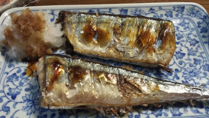 9/2今日の夕飯(初サンマ!)