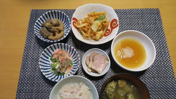 きのうの年寄晩ごはん、炊屋食堂の田舎定食・・・田舎の味。