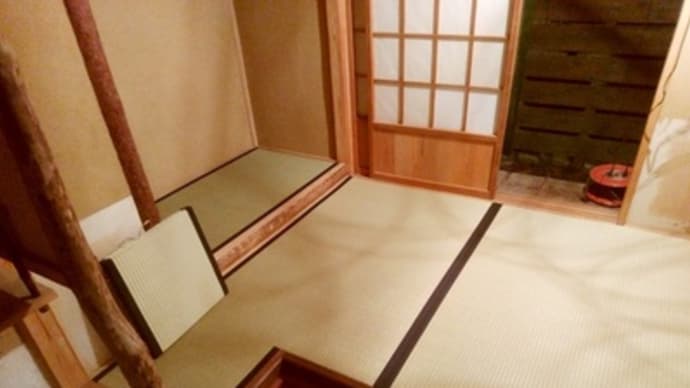 夜な夜なの茶室施工