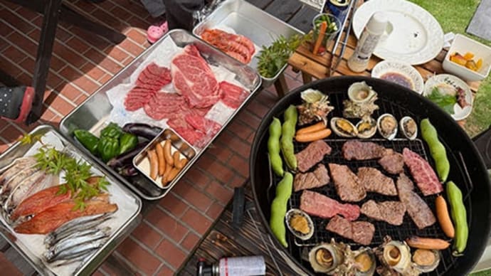 超久し振りの来客を、お庭BBQで歓待しました。