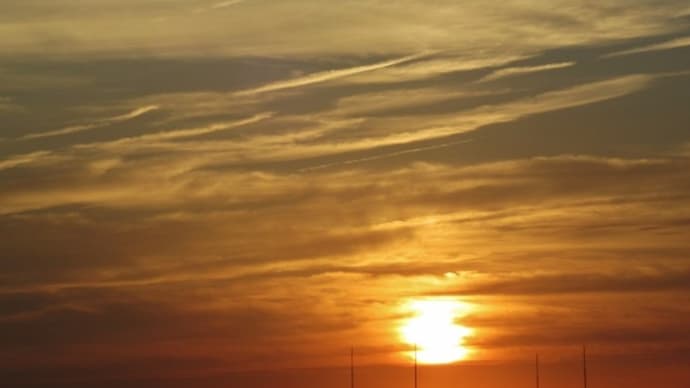 昨日とは一転、美しい夕焼けをみることのできたいい天気の一日