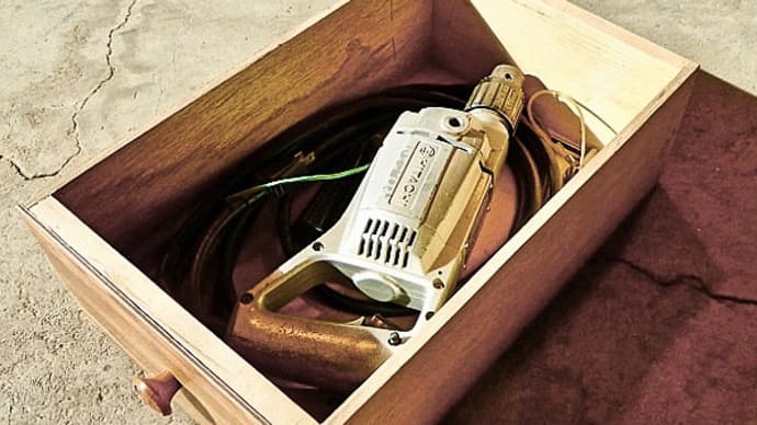 我が家に３台ある電気ドリル・その１＝ 日立 BUW-SH3 を収納する木製ボックスを製作しました