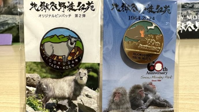 「地獄谷野猿公苑オリジナルピンバッジ 第2弾」&「60th Anniversarry ピンバッジ」新作2種 販売中🐒