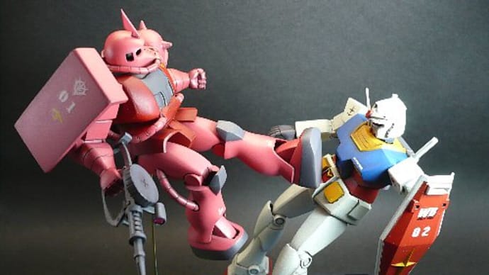 ガンプラ 旧キット 1/144 シャア専用ザク製作③ ついについに完成しました!!!