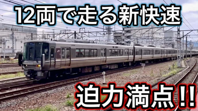 【迫力満点‼︎ 12両編成で走る新快速 ポイント通過時のジョイント音が素晴らしい‼︎】