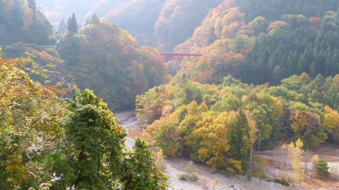 北信濃高山村・・・紅葉を求めて・・・松川渓谷・・・高井橋