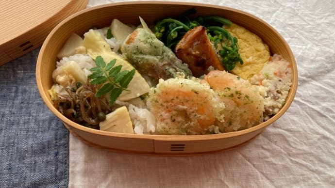 お弁当 たけのこご飯、卯の花