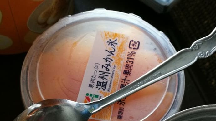 今日のアイス♪ セブンイレブン「果肉たっぷり 温州みかん氷」 #セブンスイーツアンバサダー