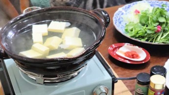 大根餅ピザ&鰤しゃぶ湯豆腐
