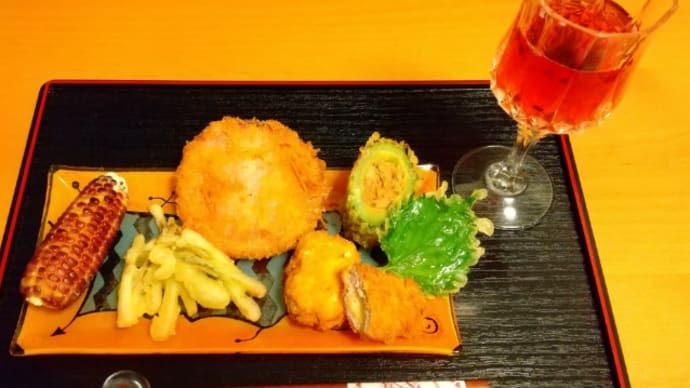 夕食と井筒ワイン