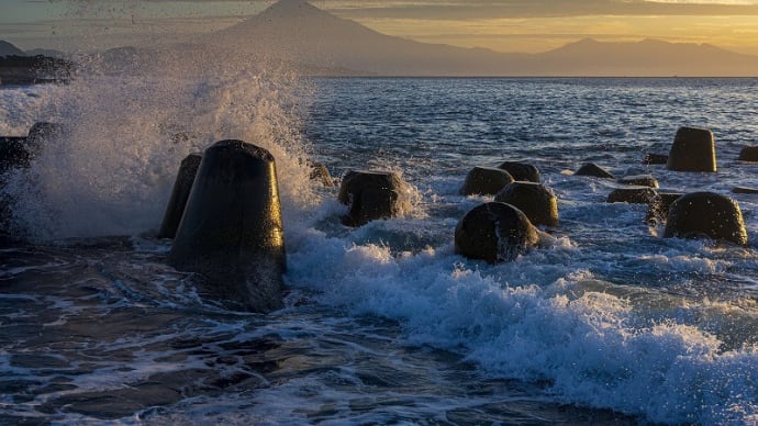 波浪と富士山
