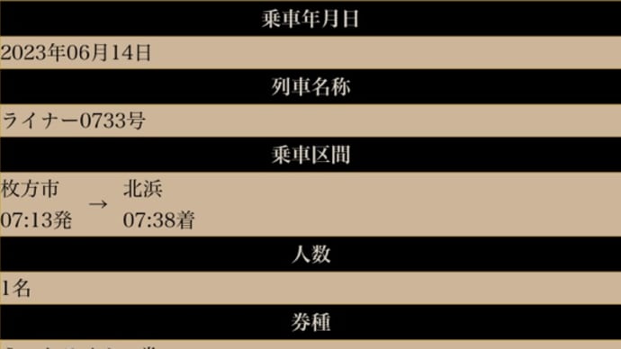 6/14 Wed ライナー66回目
