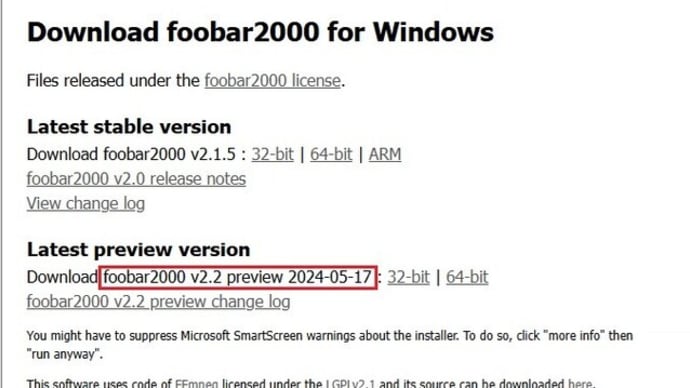 foobar2000 v2.2 preview 2024-05-17 がリリースされていました。