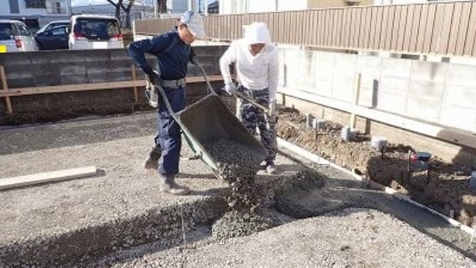 LBS様テナント新築工事（いわき市小名浜）　～基礎工事（ベースコンクリート）～