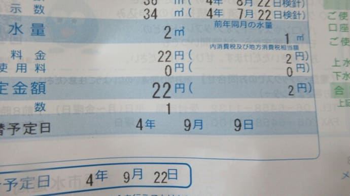 水道料金が勝手に減額