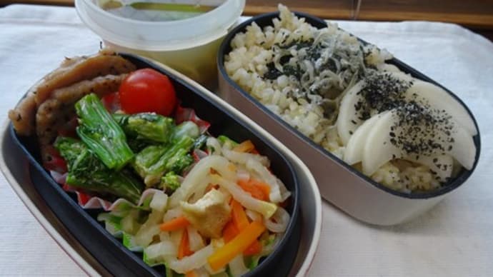 切り干し大根煮のお弁当と、空散歩