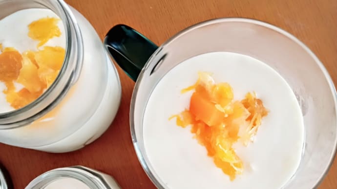 ヨーグルトでさっぱりレアチーズケーキ🍊