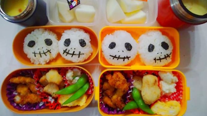 長男&次男&三女お弁当(ジャックお弁当)10/22