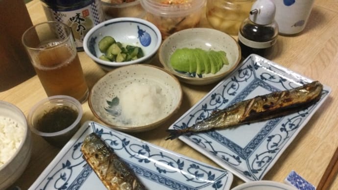 秋刀魚の塩焼き(^.^)晩ご飯