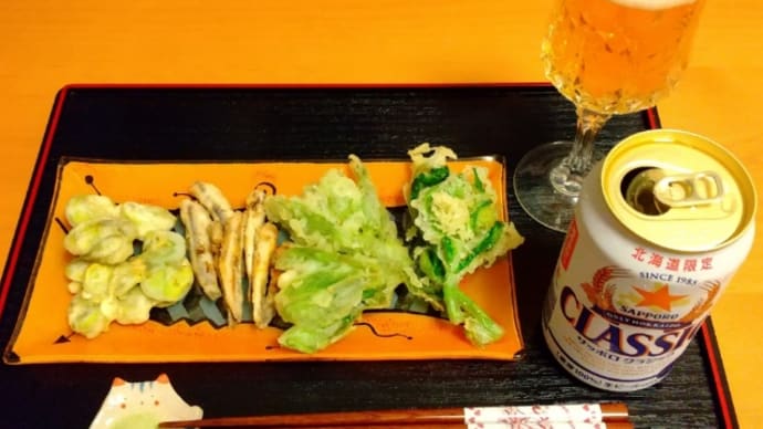夕食とビールと黒帯堂々