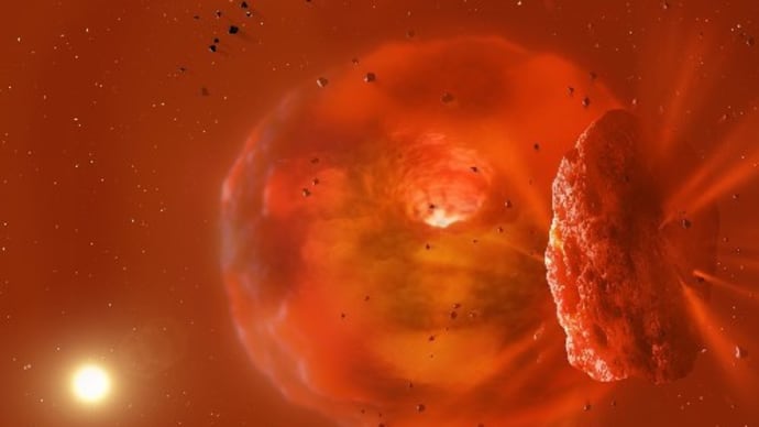 なぜ、恒星“ASASSN-2lqj”は明るくなってから暗くなったのか? それは2つの巨大氷惑星による衝突を初めて観測でとらえた事例かも