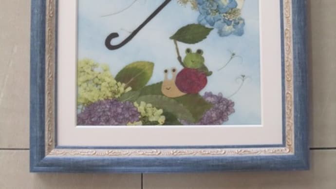 白いパラソル(押し花)