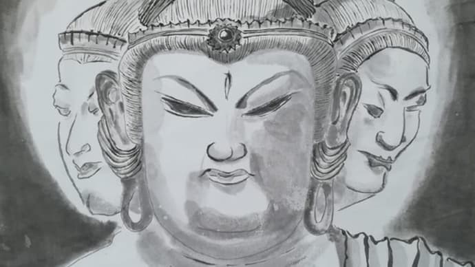 水墨画…徒然　東寺梵天坐像