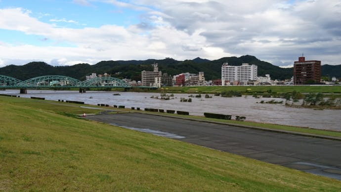 渡良瀬川 増水 中橋 田中橋付近
