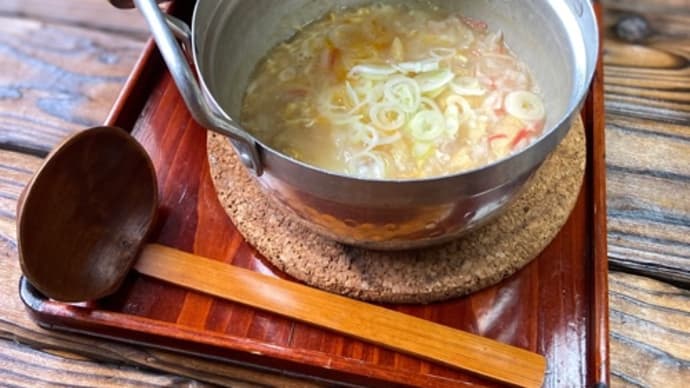 かに玉風雑炊とパン耳フレンチトースト