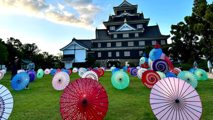 岡山城の鳥城灯源郷 岡山後楽園の幻想庭園