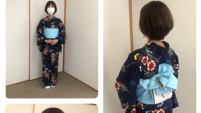 金曜日きものの教室は、浴衣、留袖と振袖の練習でした
