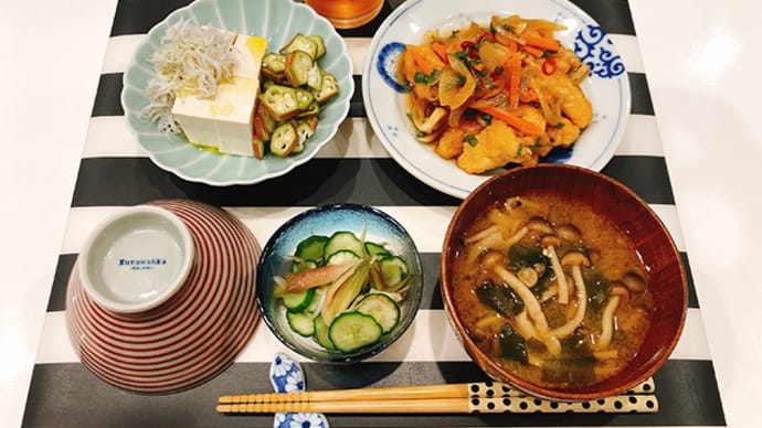 ササミの南蛮漬けの夜ごはんと「セブン」のトウファ