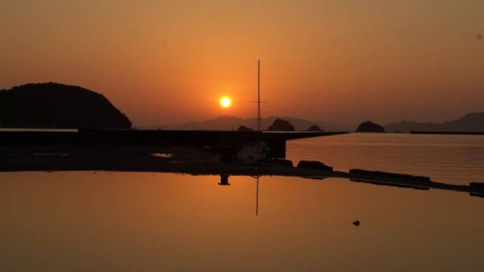 不知火海の夕景 計石港にて